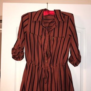 Button up mini dress with half sleeve